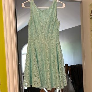 Turquoise lacy gem dress